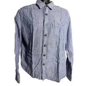 Purnell Shirt Mens Large Blue Chambray Long Sleeve Button Up Lightweight Casual